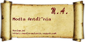 Modla Antónia névjegykártya